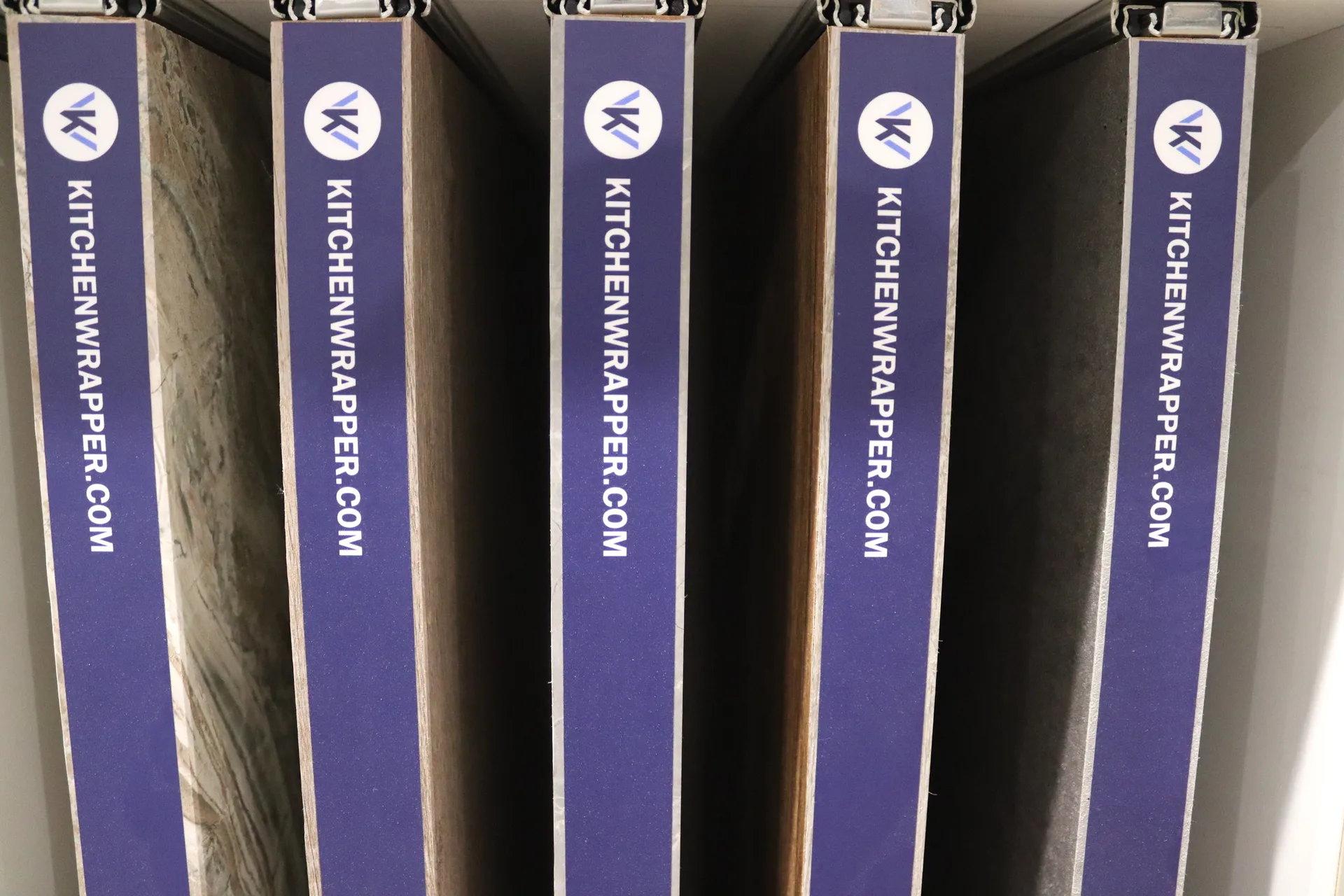 Vinyl wrap sample binders at Kitchen Wrapper showroom Glasgow